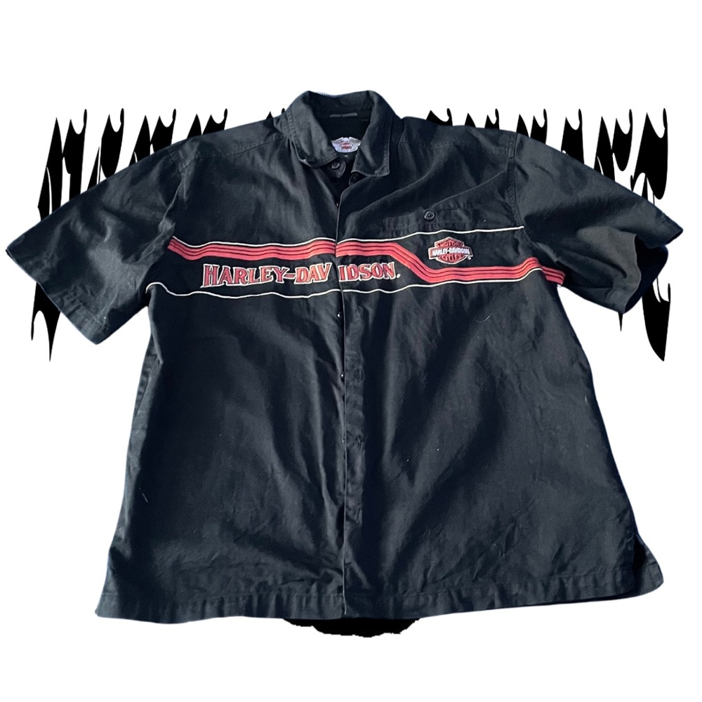 Harley-Davidson Black and Red Casual Shirt